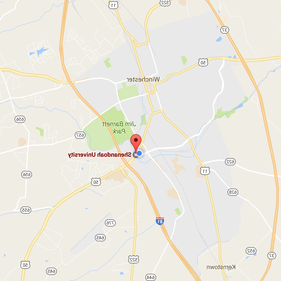 Map of Shenandoah University